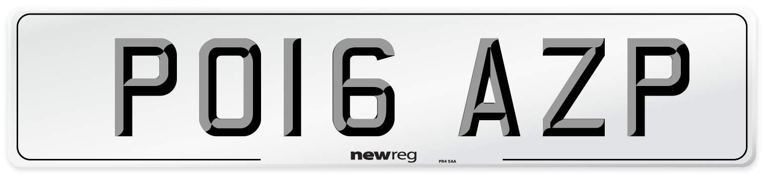 PO16 AZP Number Plate from New Reg